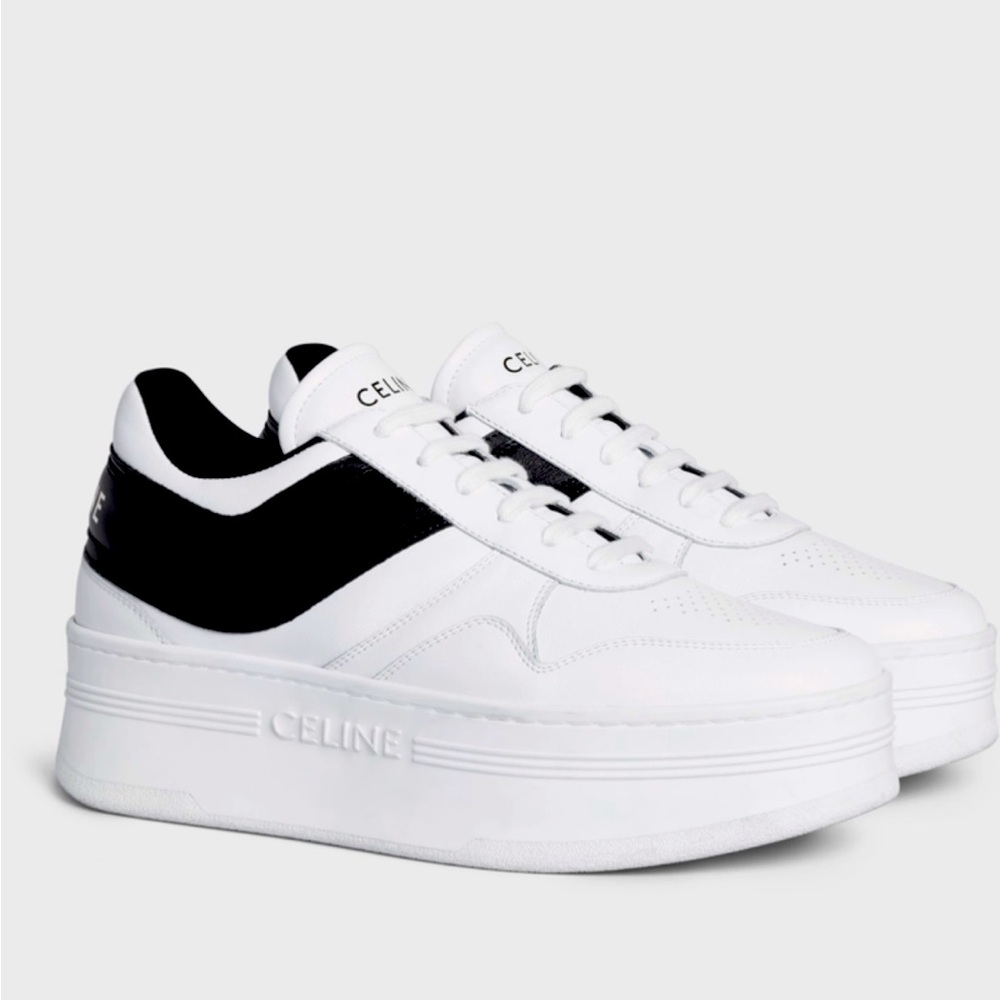 BLOCK SNEAKERS WITH WEDGE OUTSOLE IN CALFSKIN